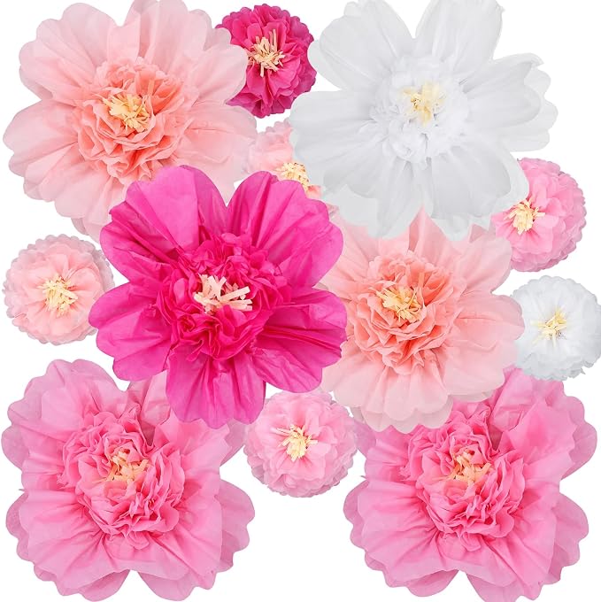 TaoBary Large Colorful Tissue Paper Flowers Giant Fiesta Paper Pom Poms - Image 8
