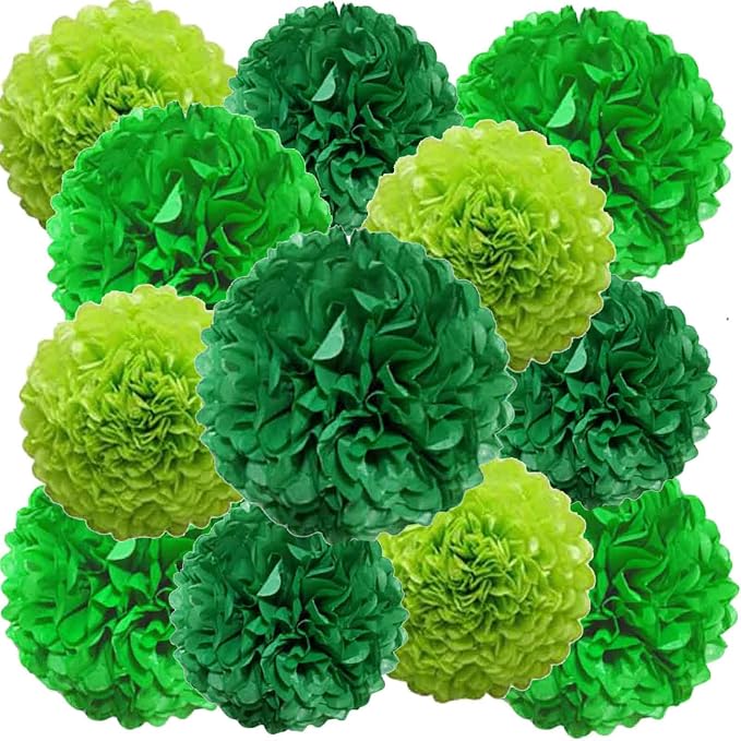 We Moment Green Paper Pom Poms Decorations by We+Moment