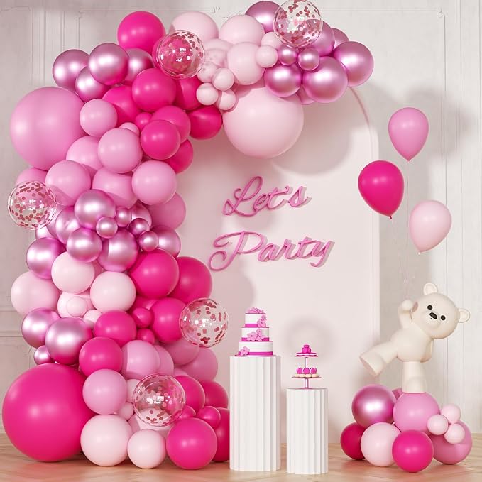 147pcs Pink Balloon Garland Arch Kit by BAUANOOY