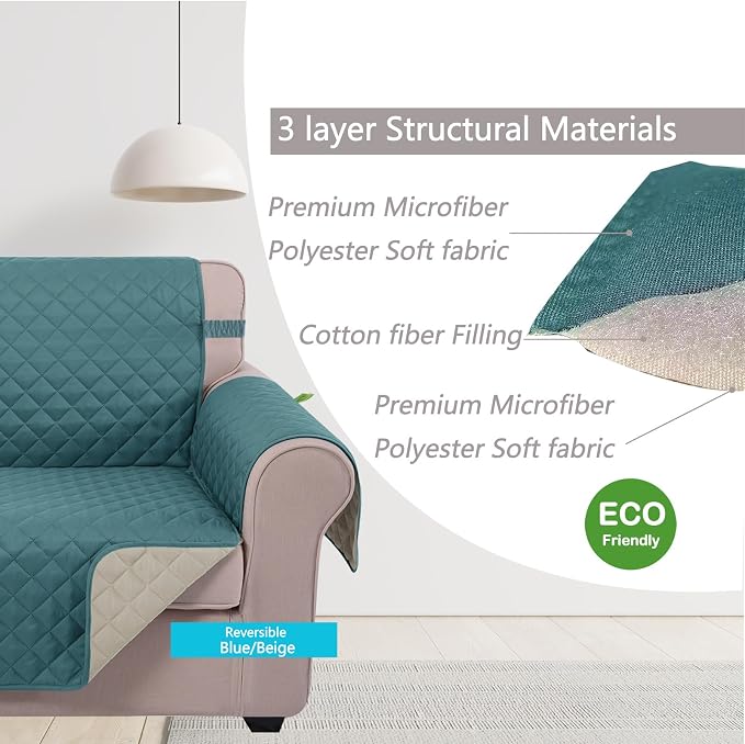 U-NICE HOME Large Sofa Cover Reversible Couch Cover - Image 4