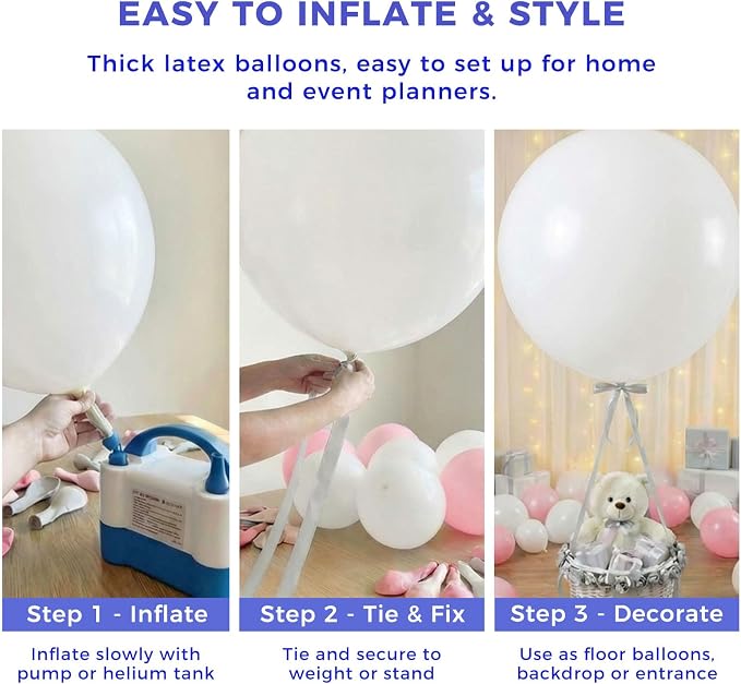KOOGEL 36 Inch Assorted Rainbow Large Latex Balloons, Shower Wedding Carnival - Image 6