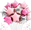 TONIFUL 15 Pcs Star Balloons 18 Inch Large Silver and Pink Foil Balloons | Big by TONIFUL