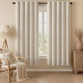 Boho Blackout Plaid Curtains 72 Inch Drapes Linen Blend 2 Panels | Vintage by Unknown