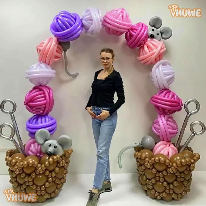 260 Balloons Hot Pink, Thickened 100 Pack Long Balloons Twisting Skinny Magic - Image 4