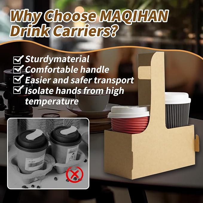50 Pcs Coffee Drink Carrier - Image 5