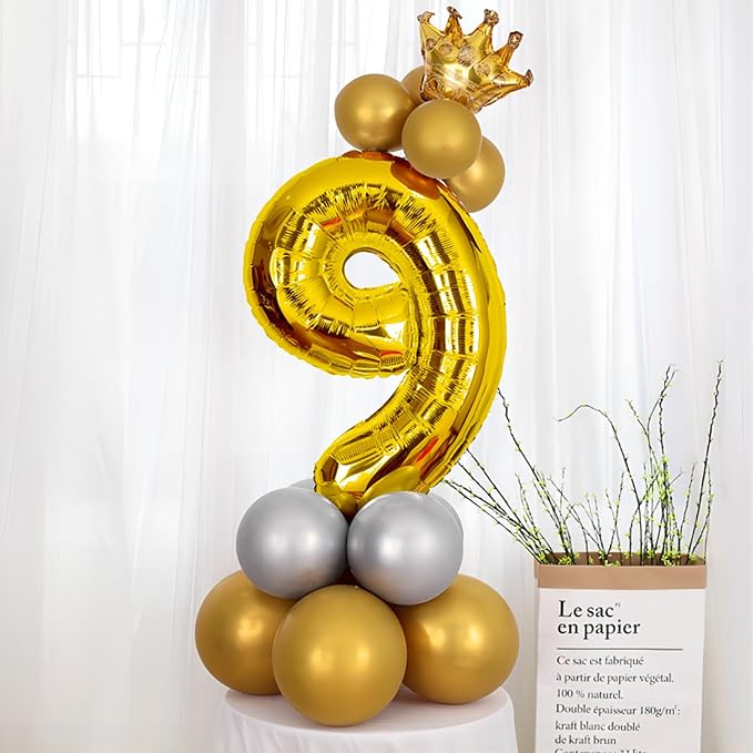 Gold Number Balloons Birthday Balloons - Image 5
