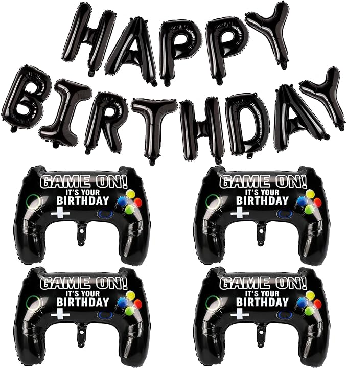 Black Happy Birthday Balloons by BSRESIN