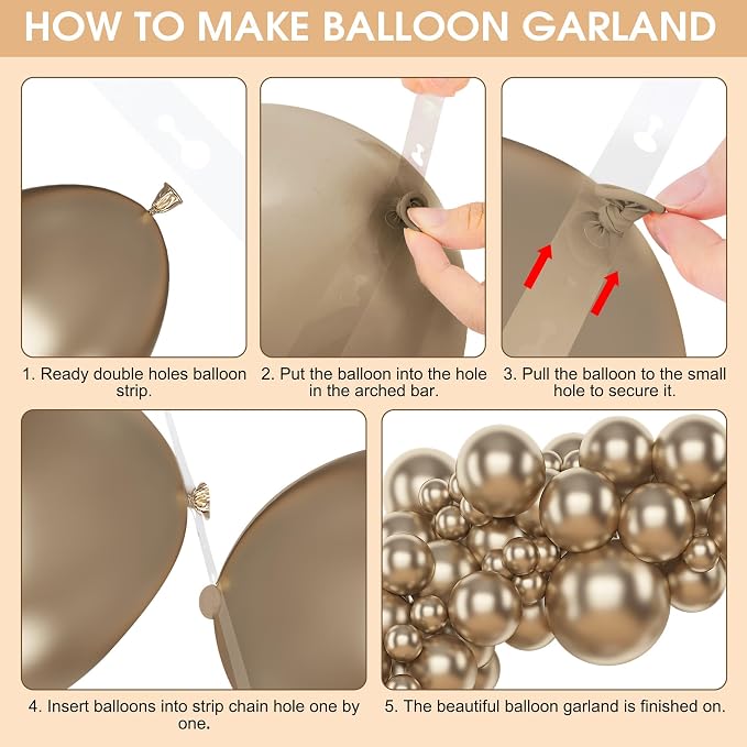 Amandir 153 Pcs Chrome Gold Balloons Arch Garland Kit Different Sizes | 18 12 - Image 4