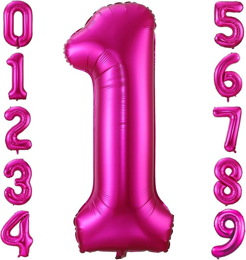 1 Balloon Number Hot Pink 1 Birthday Balloon 40 inch Foil Mylar Large 1 Balloon by BBPOOL