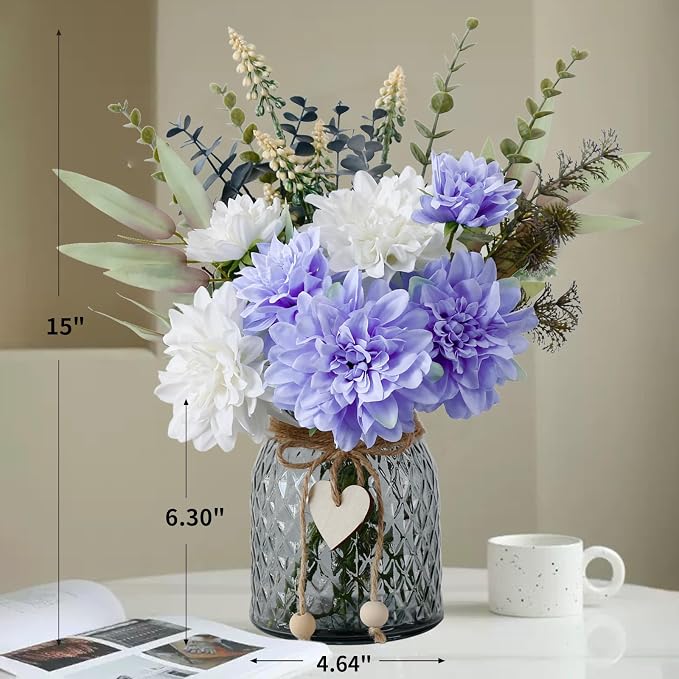Leftover Fake Flowers in Vase, Faux Flowers in Vase, Table Centerpieces - Image 3