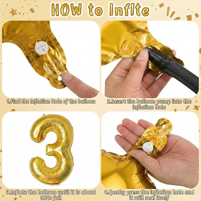 Gold Number 13 Balloon 40 Inch, Shiny Foil Decor - Image 5