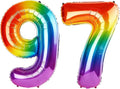 40 Inch Number 97 Balloons for 97th Birthday Party Decorations, 0-100 Rainbow by FOBELEC