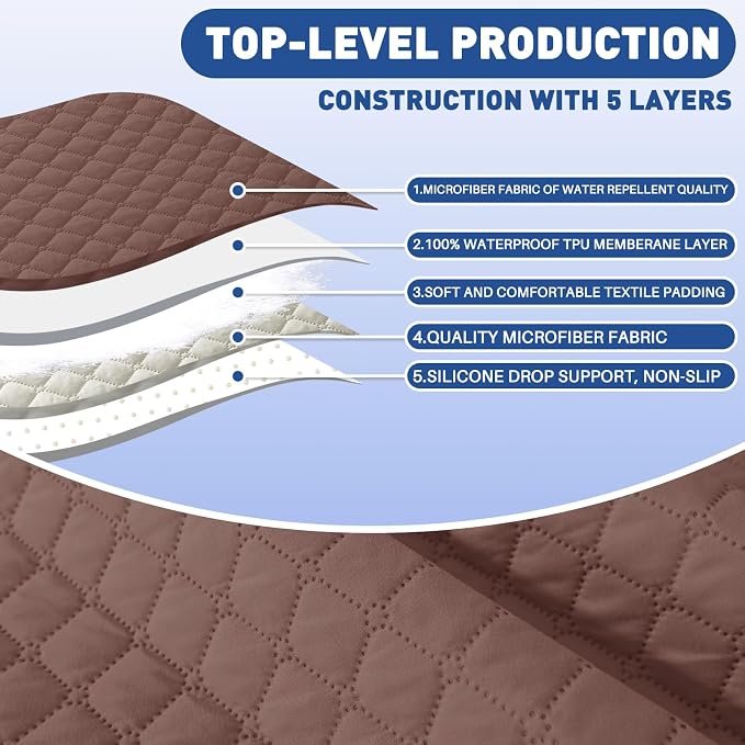 XINEAGE Quilted Chair Sofa Cover Waterproof Chair Covers - Image 4
