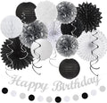 Black White Silver Birthday Party-decorations by Huglony