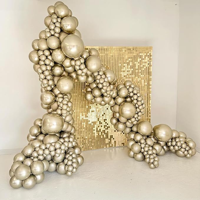 Jobkoo 60 Pcs Light Gold Balloons 5Inch Metallic Gold Chrome Balloons Champagne - Image 7