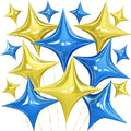 Blue Gold Star Balloons, 26 Inch and 10 Inch Gold Stars Shaped Balloon by BIAPIAN