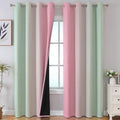 Sage Green and Pink Ombre Blackout Curtains 96 Inches Long by ESTELARTEXTILER