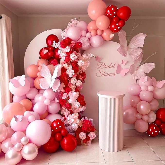 Red and Pink Balloon Garland Arch Kit - Image 5