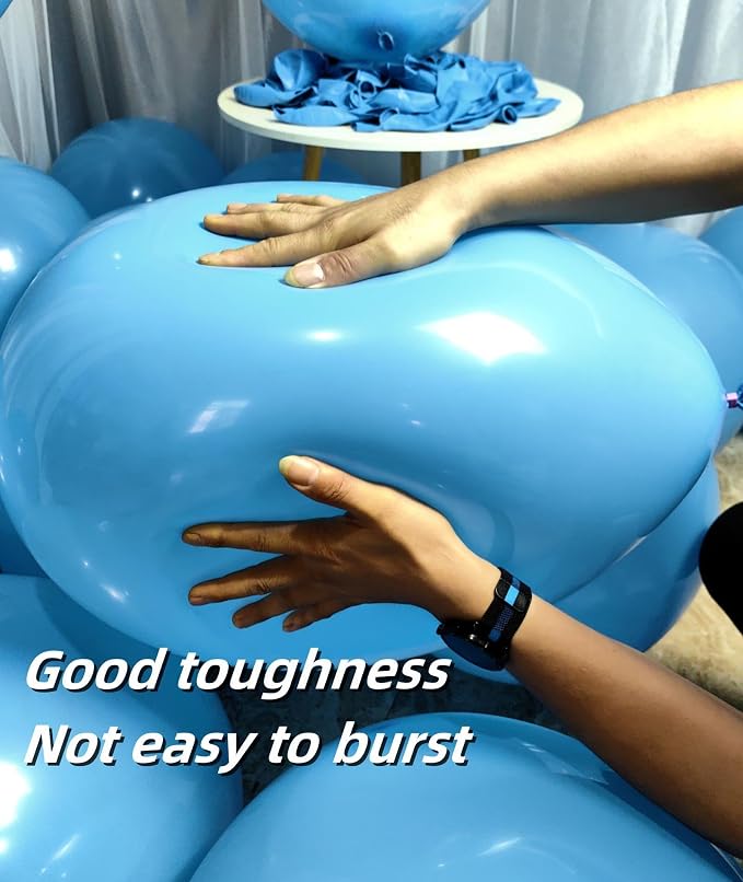 90 Pack Light Blue Balloons 18 Inch Blue Latex Large Balloons - Image 3