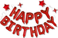 Red Happy Birthday Balloons Banner Sign Mylar letter Party Decoration | include by xiangsushijie