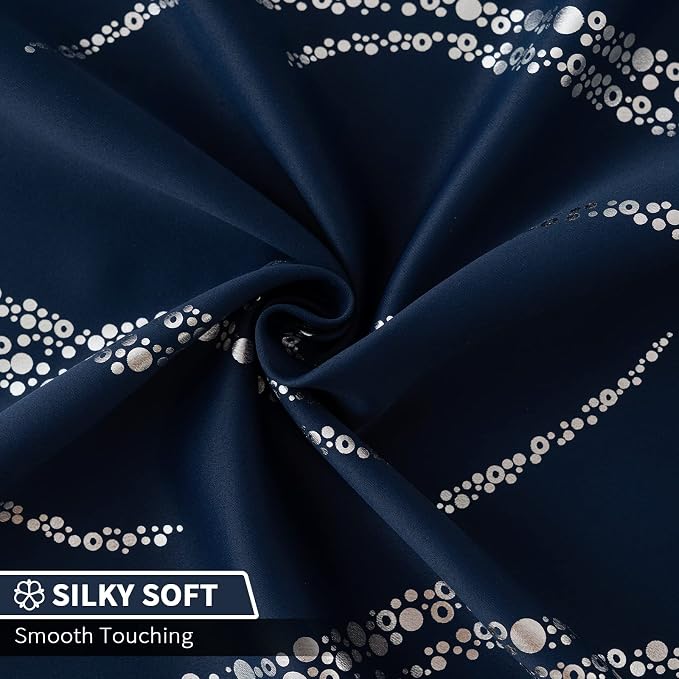 Yakamok Navy Blue Blackout Curtains - Image 5