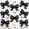 8Pcs Black Bow Foil Balloons, 21Inch Black Bow Shaped Balloons by Hapmori