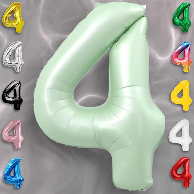 Green Number Balloon 4 Mylar Foil Balloons 32 inch - Image 6