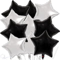 Black Silver Star Balloons 18 Inch by VHUWE