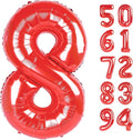 Red 8 Balloon - Number Balloon 40 Inch, 8th Red Birthday Decorations | Large by IWERP