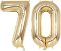 Champagne Gold Large Number 70 Balloon, 40 Inch Light Gold Foil Helium Number by AIQINHU