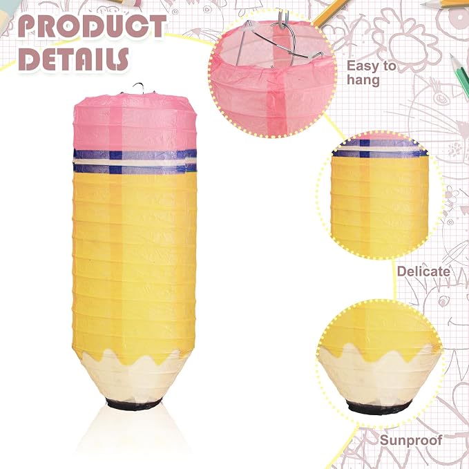 Retisee 12 Pcs Pencil Hanging Paper Lantern - Image 4