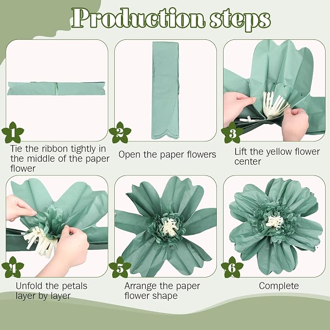 TaoBary Large Colorful Tissue Paper Flowers Giant Fiesta Paper Pom Poms - Image 4