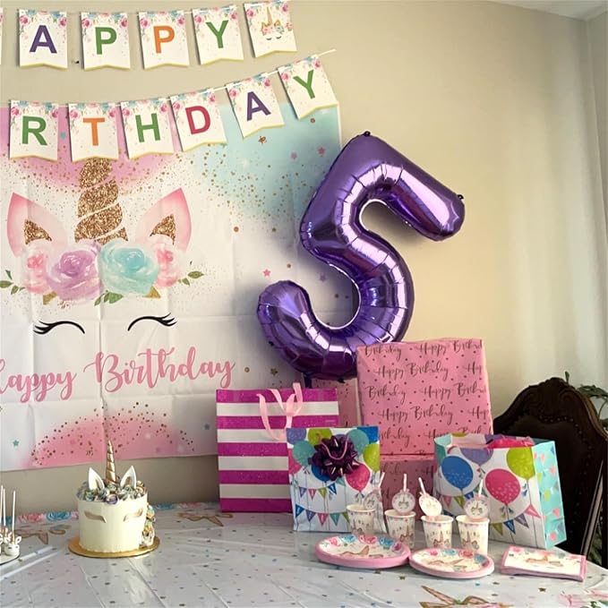 Purple Number 6 Balloon for Girls 6th Birthday, 40 Inch Number Foil Balloon 6 - Image 6
