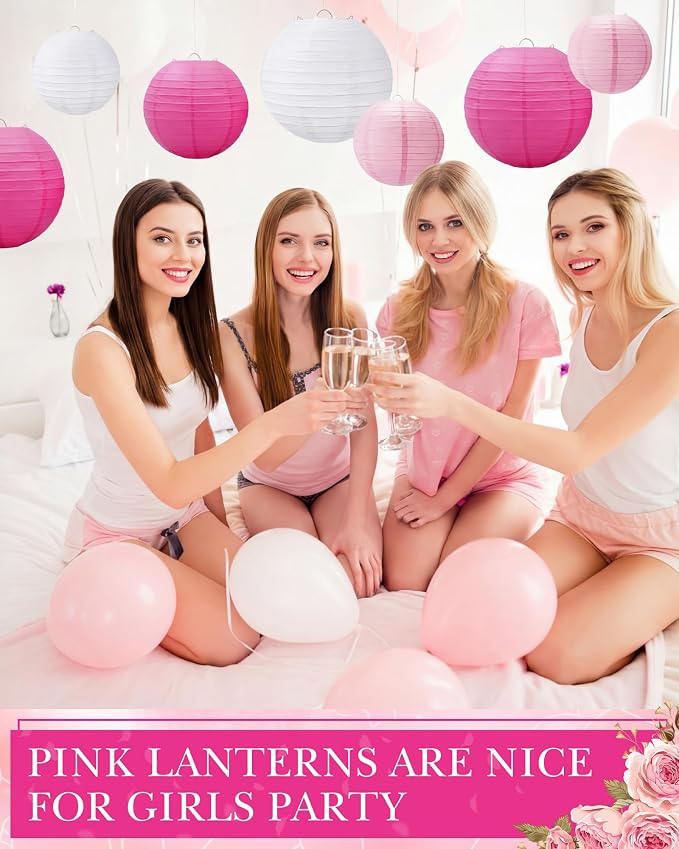 Treela 48 Pcs Paper Lanterns Party Decorations Chinese Lanterns Round Paper - Image 5