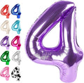 Purple Number 4 Balloon 40 inch, Balloon numbers party supplies, deco photo by Upgesy