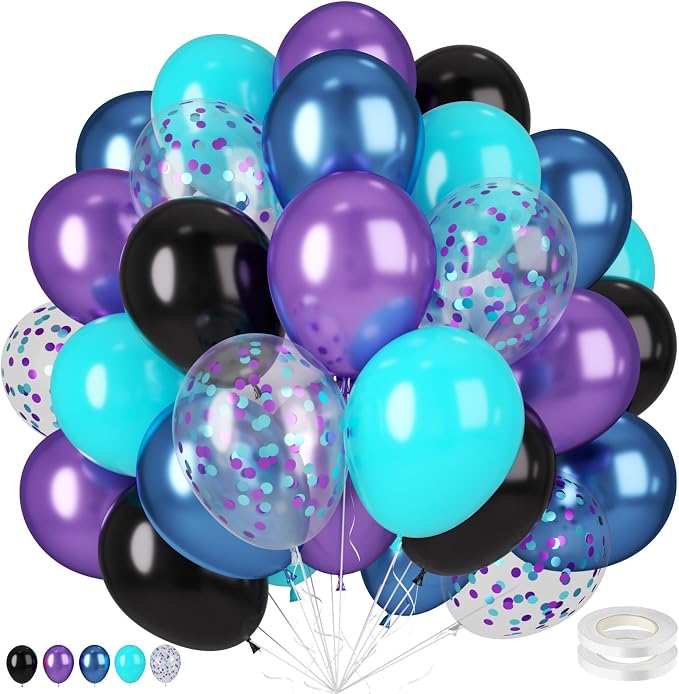 Black Teal Purple Balloons by BIAPIAN