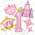 Minyu 6-Piece Princess Theme Party Decoration Set: Princess Carriage + Pink by Unknown