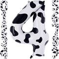 Cow Print Number 4 Balloon, Large 40 Inch Cow Number Birthday Balloons by AIQINHU