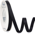 Ribbli Double Faced Black Satin Ribbon, 3/8” x Continuous 25 Yards, Use by Ribbli