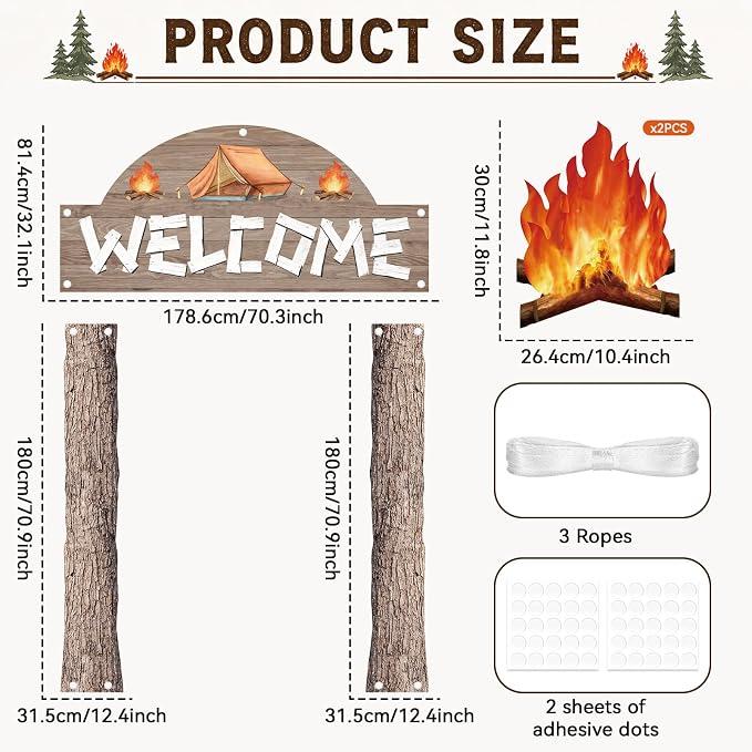 Wiooffen 7 PCS Camping Themed Party Decorations - Image 2