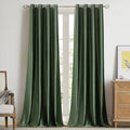 BULBUL Velvet Oilve Green Grommet Blackout Curtains 72 inch by ModernShinyVelvetCurtains