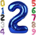 40 Inch Night Blue Number 2 Balloon, 2nd Blue Birthday Party Decorations | 40 by Hadoife