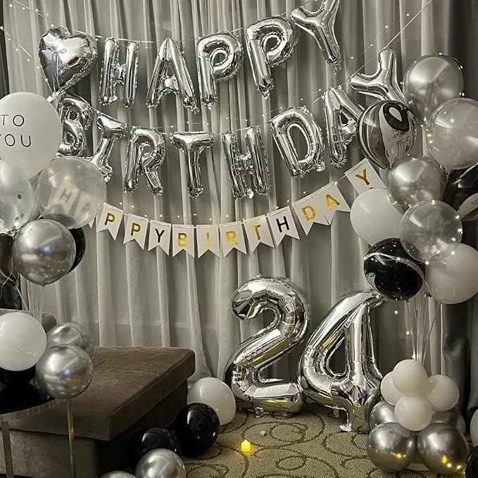 40 inch Silver Number Balloon Giant Foil Helium Balloons Silver Number 6 Balloon - Image 4