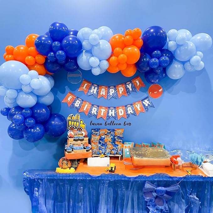 Blue and Orange Balloons Garland Arch Kit - Image 5