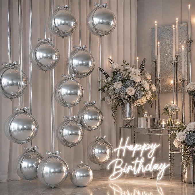 Silver Round Foil Balloons - Image 4
