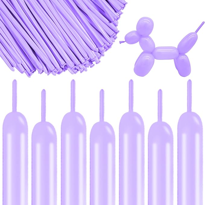 260 Long Balloons 100 Pack Pastel Purple Twisting Animal Balloons Thickening by ASIYUHY