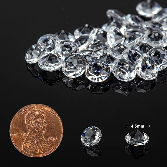 FUTUREPLUSX Fake Diamonds, 10000 PCS Mini Clear Diamonds Decoration Acrylic Crystal Vase Fillers Table Scatter Confetti Gems for Wedding Bridal Shower Birthdays Graduation Party Home Decor