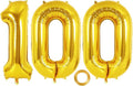 Gold Number 100 Balloon, 40 Inch Foil Helium Number Balloons, 100th Birthday by AIQINHU