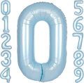 40 Inch Light Blue Number 0 Balloon 0-9 Big Helium Balloons | Large Giant by SULALABOO