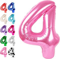 Pink Number 4 Balloon 40 inch, Balloon numbers party supplies, deco photo shoot by Upgesy